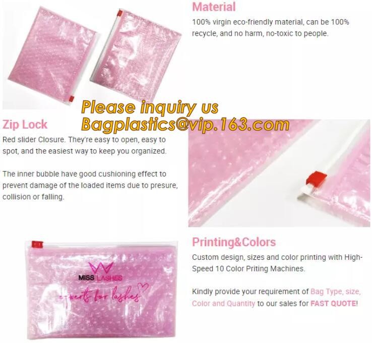Cosmetic Pink Slider Padded Bag/Silver k Bag With Bubble,Padded Envelopes Cheap Aluminium Foil k Holographic