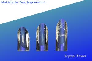 Quality crystal angle tower awards/crystal tower trophies/spire crystal award/angle tower trophy wholesale