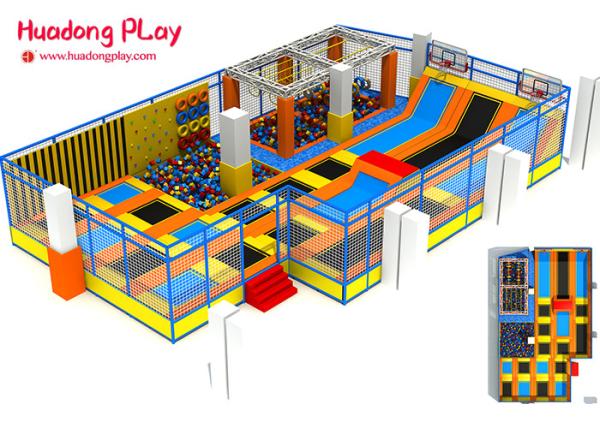 Commercial Grade Trampoline Park Equipment , Indoor Rectangular Trampoline