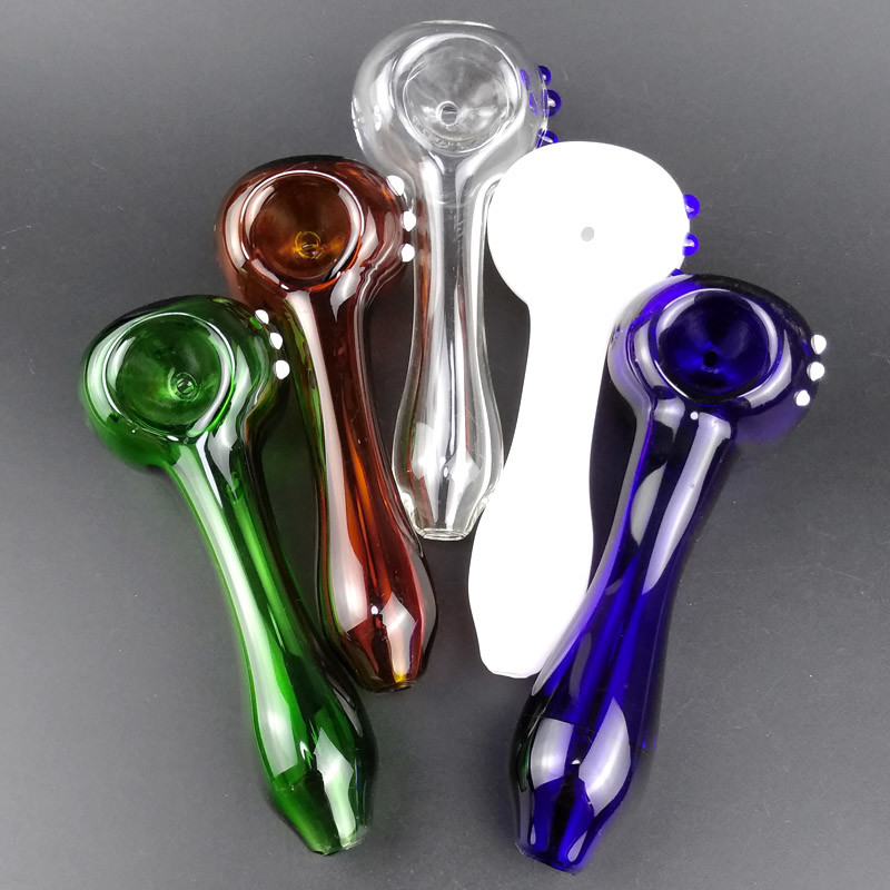 Convenient To Use Glass Hand Pipe With Thick Bowl Customized Logo