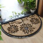Waterproof Coir Entrance Matting , Half Moon Rubber Door Mat Puzzle Style
