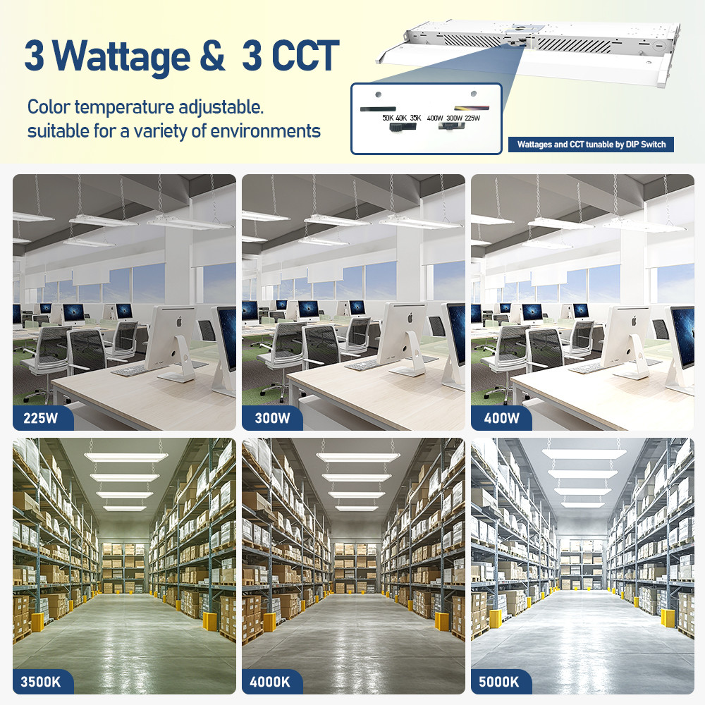 80-400W Dimmable LED Linear High Bay Light for Warehouse Lighting