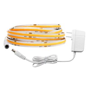 Quality UL 24W 48W DC12V COB LED Strip 5.5mm Male Connector US EU Plug wholesale