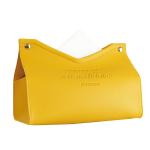 Stylish Yellow Nordic Home Room Kitchen Car PU Leather Tissue Box Napkin Cover