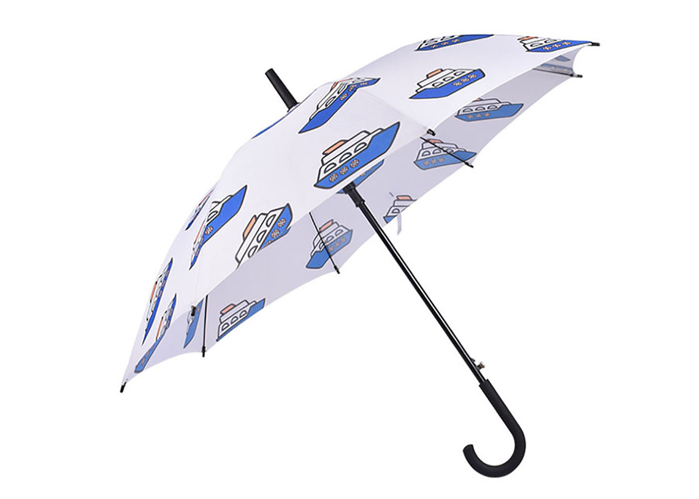 Polyester / Pongee Fabric Women'S Stick Umbrellas , Rain Stick Golf Umbrella