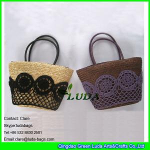 Quality LUDA discount handbags crochet lace wheat straw tote bags wholesale