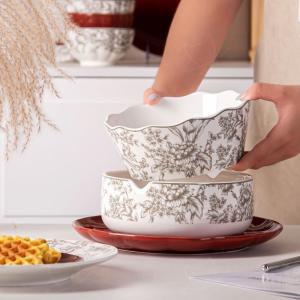 Quality Business Gifts Floral Porcelain Ceramics Salad Bowl Set of 4 Sustainable and Stylish wholesale