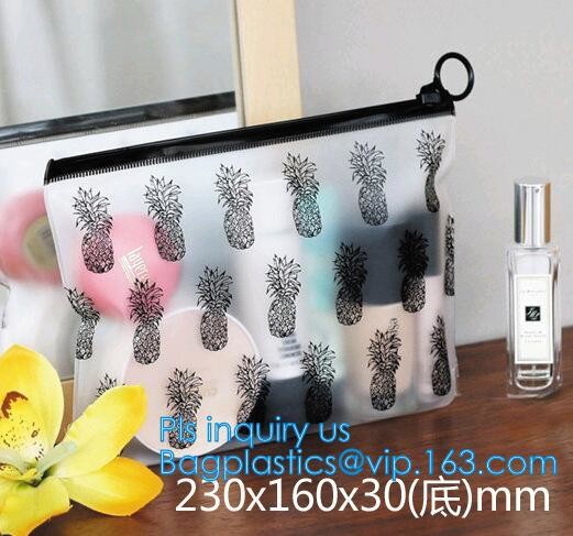 PVC transprent slider bag for packing underwear, Frosted k bag EVA PVC hanger bag for clothes, EVA frost drawstrin