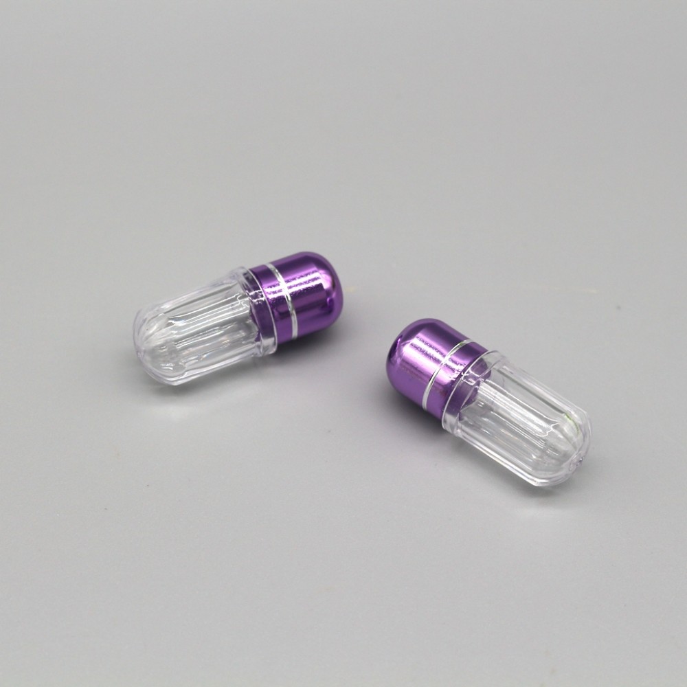 Gold 2g Plastic Capsule Packaging Bottles With Metal Crown Cap