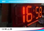Double Sided Red Led Clock Display For Outdoor Sports , High Accuracy