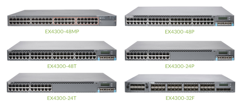 Customized EX4300-48P EX4300 Series 48 Ports 10/100/1000BASE-T PoE Ethernet Network Switch Stock Status for Communication