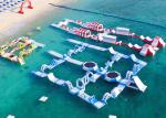 Amazing Outdoor Inflatable Water Parks White / Red / Blue Color