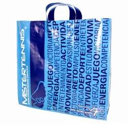 China Frosted Plastic Loop Handle Bags HDPE Flexi Polythene Carry Bag on sale