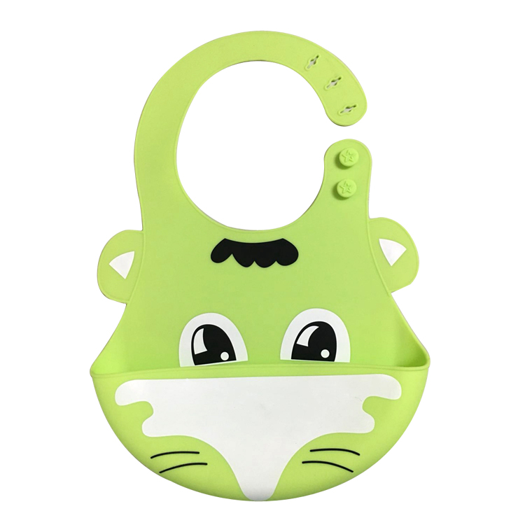 Non Toxic Baby Tableware 75g Silicone Feeding Bib Adjustment
