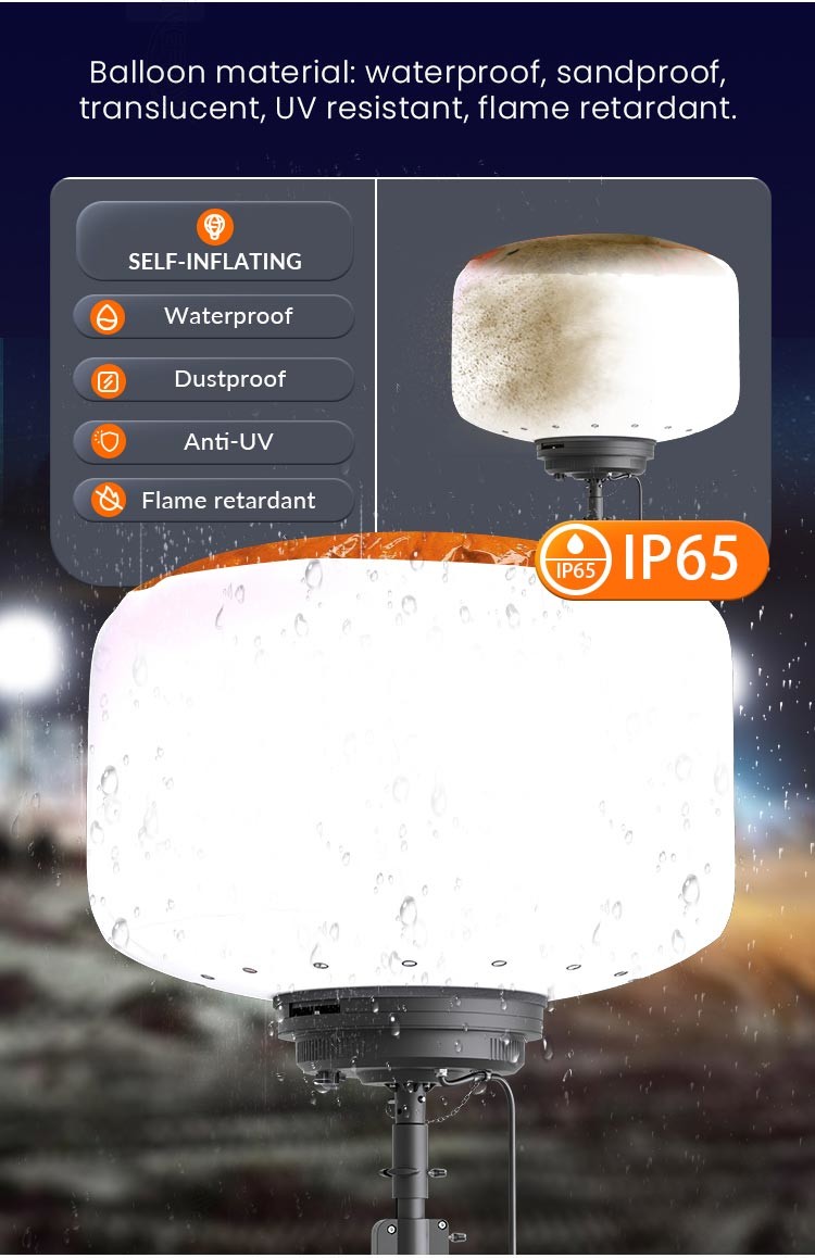 160000lm Movable Lighting Tower 1000W Outdoor Balloon Lights For Film Shooting