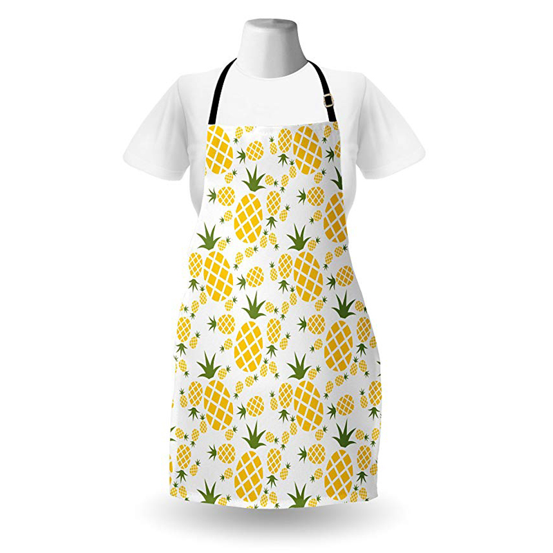 Crafting Poly Cotton Aprons Adjustable Neck Size Functional Half Waist Pineapple Pattern