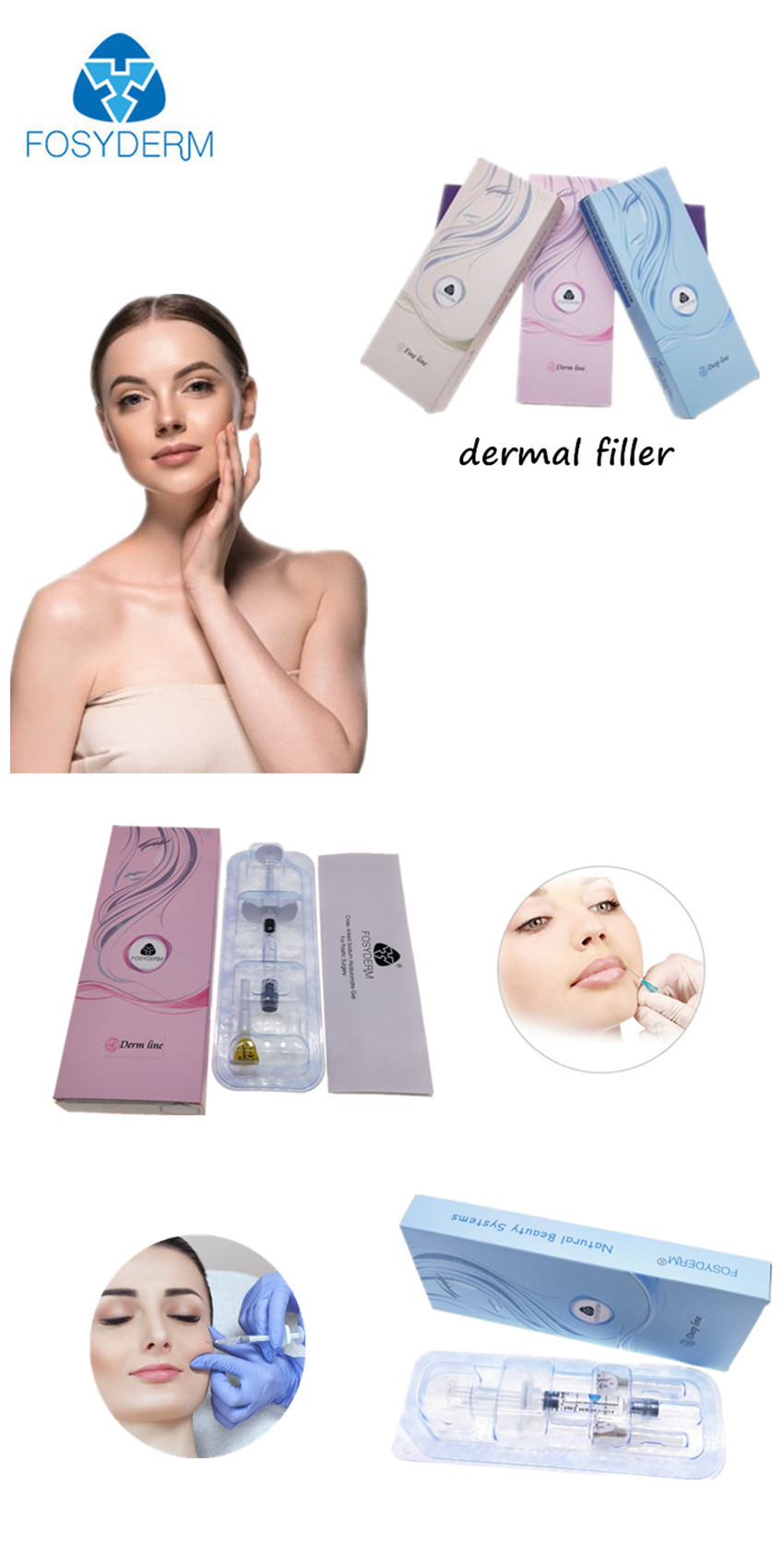 CE Fine Derm Deep 24mg/Ml Ha Injection Face Filler For Lip Fullness