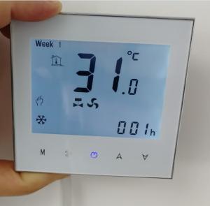 Quality 3a ABS 10k Touch Screen Room Thermostat For Fan Coils wholesale
