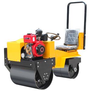 Quality Mini Double Drum Vibratory Road Roller Compactor for Soil Asphalt Compaction 0.7Ton wholesale
