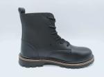 Mens High Top Work Boots Black Fashionable Leather Boots Slip Resistant