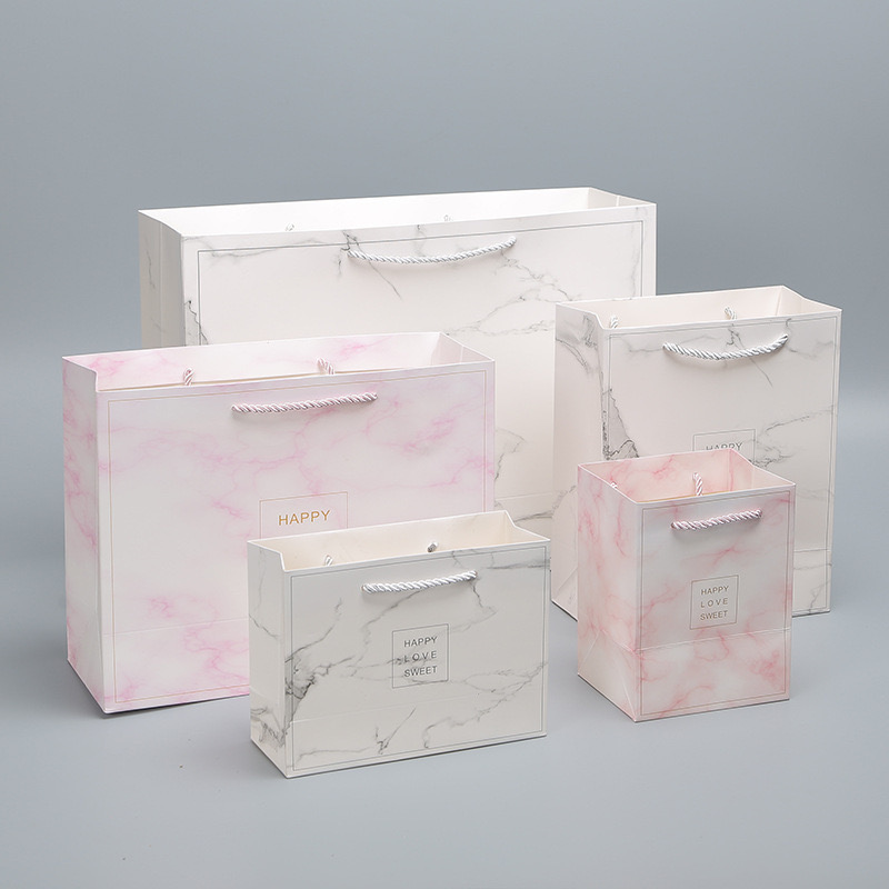 White Card Gold Hot Stamping Paper Shopping Bag For Clothes and Boutiques Custom Order
