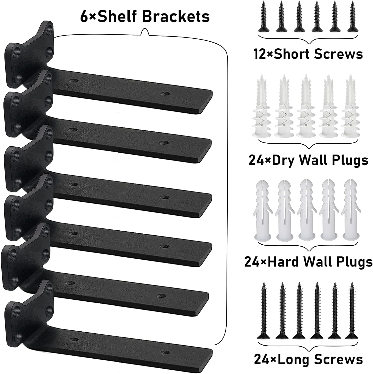 6 inch Heavy Duty Steel Shelf Brackets L-Shaped Wall Shelf Brackets Thickness 0.1-5mm