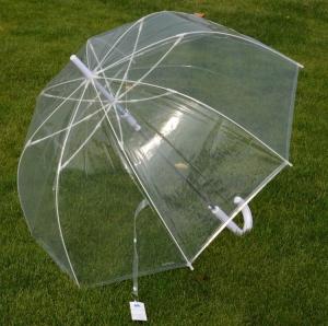 Quality Transparent Umbrella For Rain Fiberglass Ribs For Both Men Women wholesale