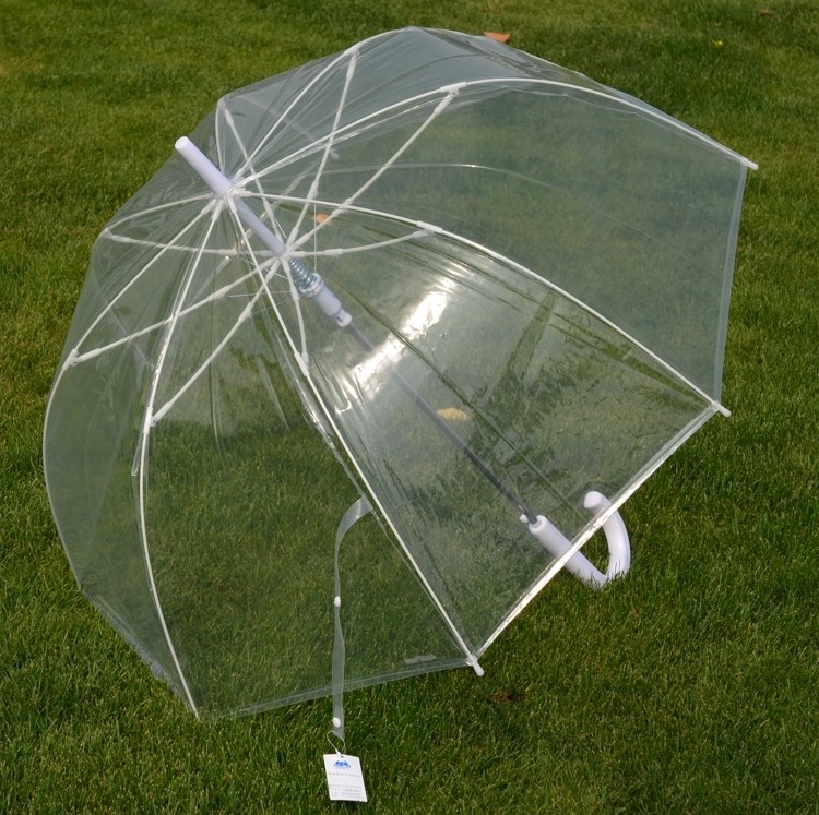 Transparent Umbrella For Rain Fiberglass Ribs For Both Men Women