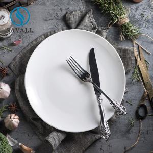 Quality LFGB Savall Round Plain 6 Inch To 14 Inch Flat Porcelain Plate Versatile For Hotels wholesale