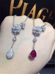 Piaget full diamonds red tourmaline rose necklace of 18kt gold with yellow gold