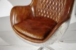 Brown Authentic Leather Office Desk Chair Durable Vintage Industrial Style