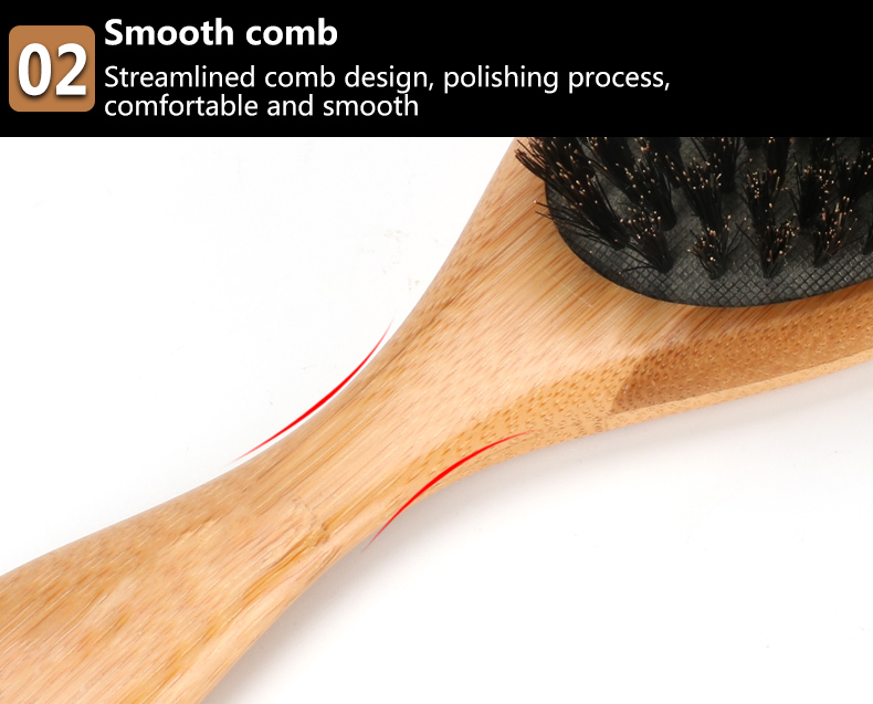 Customizable Logo Wooden Boar Bristle Hair Brush For Women Thick Long Hair Set