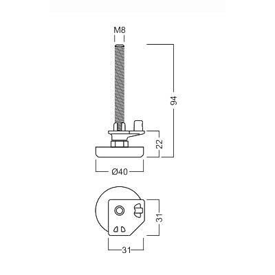 S340 Adjustable foot of eight way extrusion,Components of Octanorm Similar