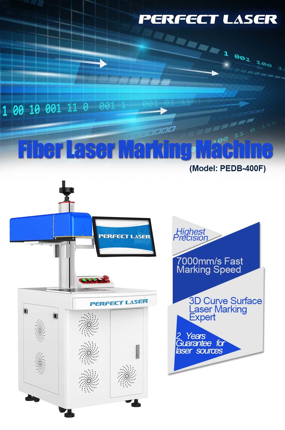 30W / 50W / 100W Metals / Nonmetals 3D Laser Engraving Machine