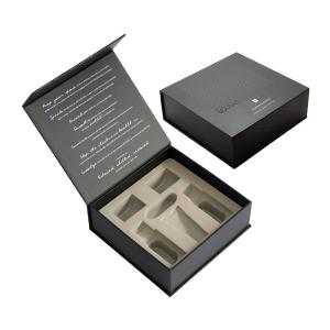 Quality OEM Black UV Coating Hot Stamping Cosmetic Gift Boxes With Insert wholesale