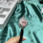 Certified Lab Diamond Jewelry Pink Pear Diamond Custom-Made Fancy Diamond Ring