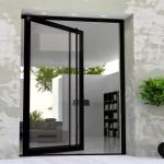 4-12mm Double Glazing Aluminum Pivot Door with Clear Glass and Stainless Steel