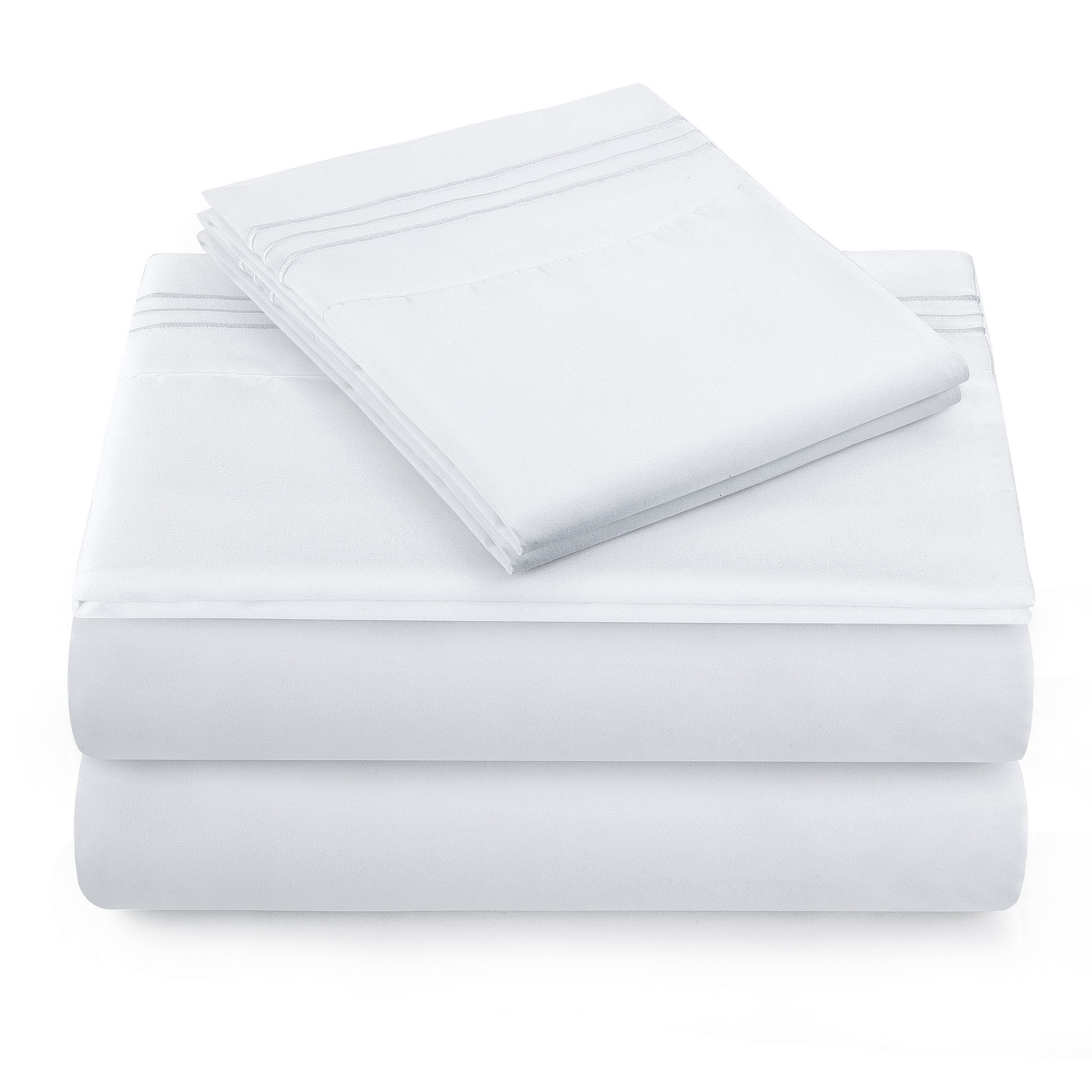 Cheapest Bed Sheet 200TC 100% Polyester Microfiber Three Lines Embroidery Set from Xinpai