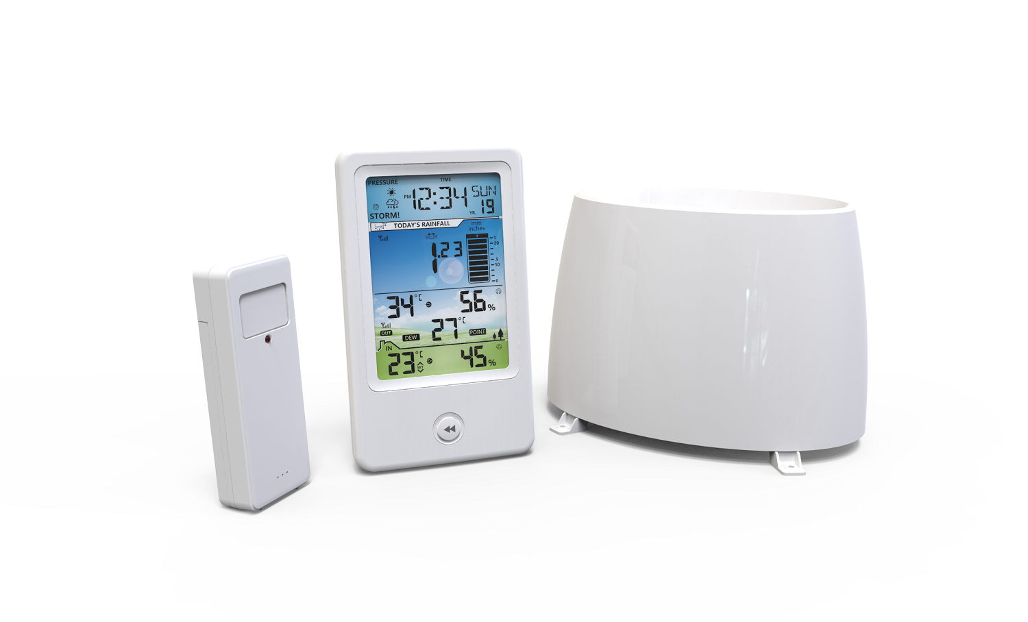 Wireless Digital Weather Thermometer With Color Display Electronic Rain Gauge With App