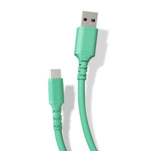 Quality Soft Liquid Silicone Usb A To Usb C Cable , 5V 3A 3ft Green Usb Cable wholesale