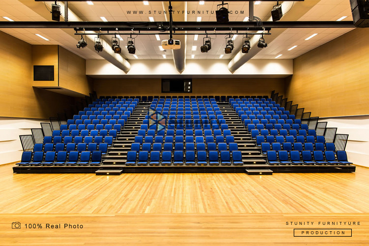 Simple design Fireproof Fixed telescoping bleachers for gym