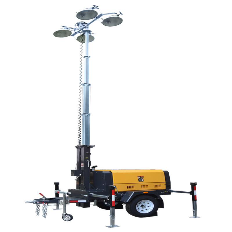 LED Mobile Light Tower Industrial Hydraulic Lifting Diesel Generator Light Tower
