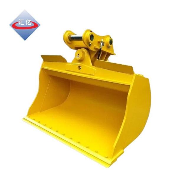 Yellow 16MN Excavator Cleanup Bucket 2x45 Tilting Mud Bucket