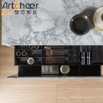 Modern Stylish Kitchen Cabinet with Light Oak Veneer Laminated and Customizable