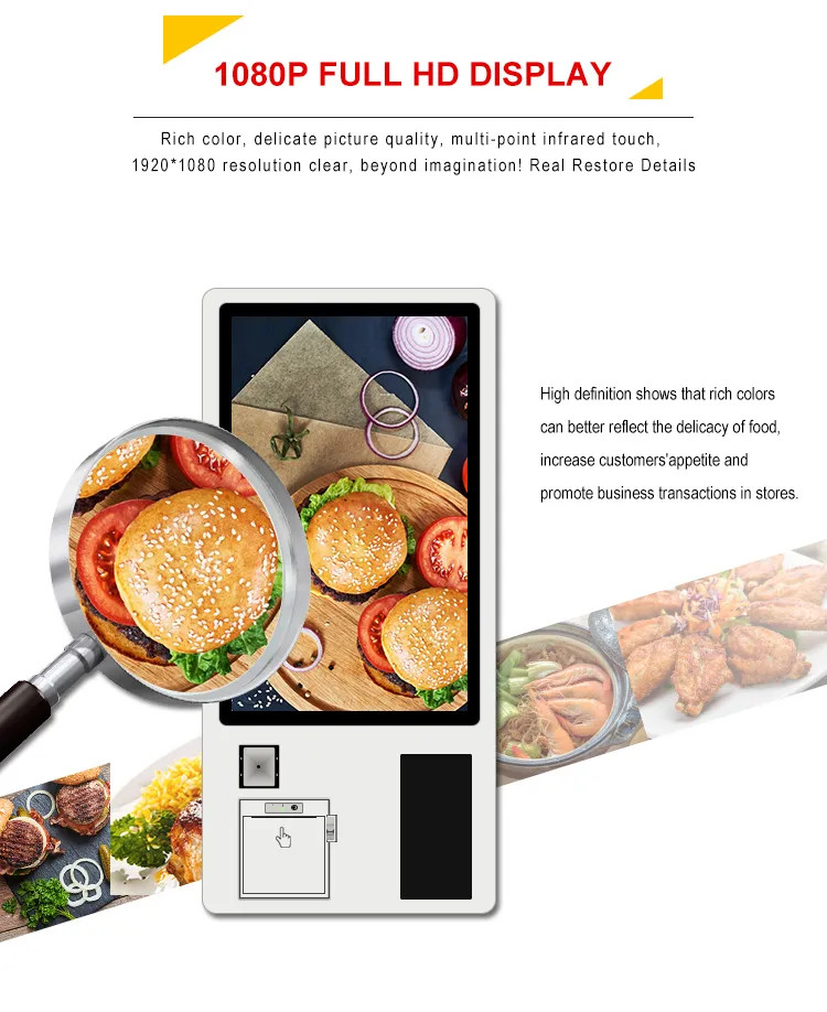 32 Inch Manufacturer Wall Mount Pos System Pay Self Service Payment Self Service Order Kiosk