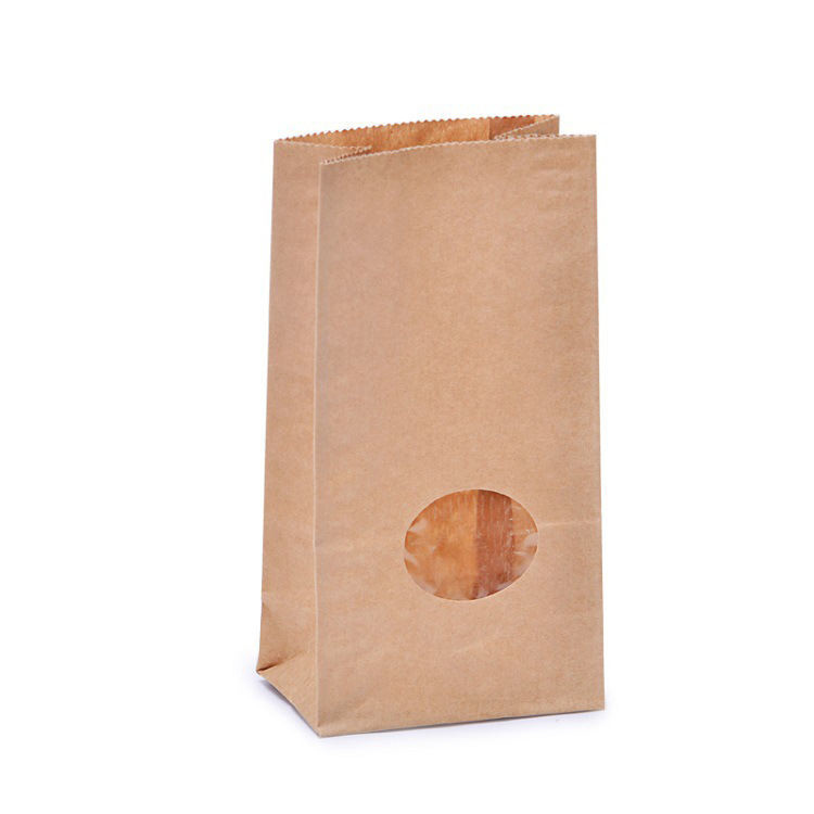 32x21x10 Printed Kraft Loaf Packing Bread Bags Bread Packaging Paper Bags With Window