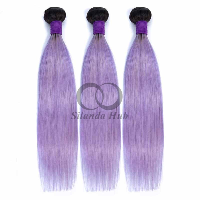 #T1B/Purple Straight Remy Human Hair Bundles Sew In Weave Bundles Brazilian Bundle Deals