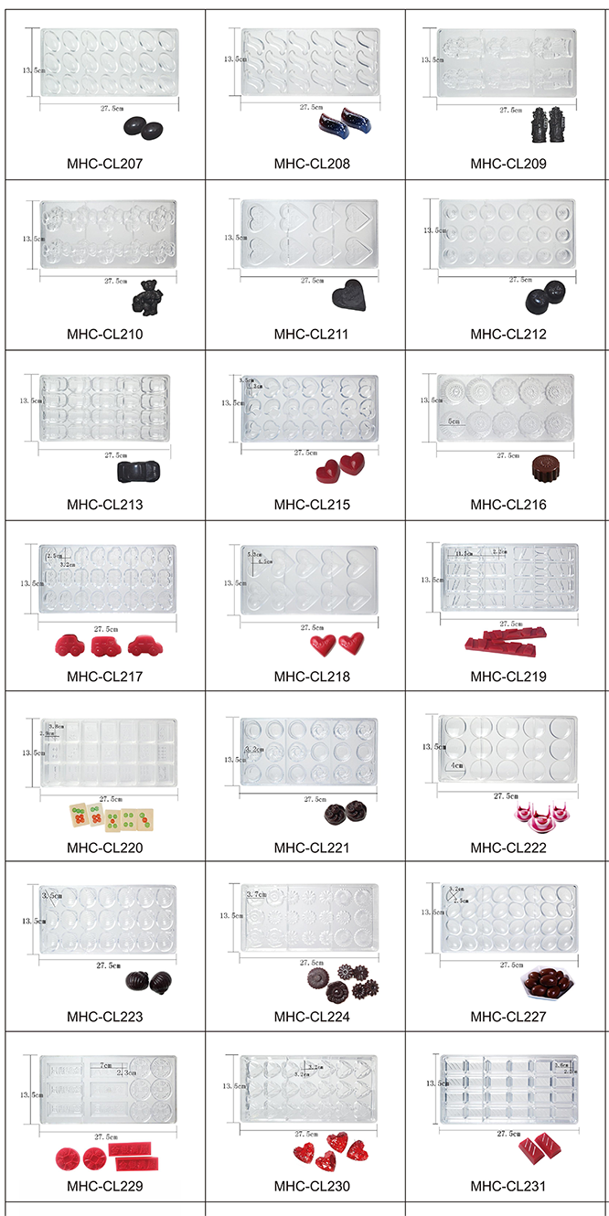 Handmade Custom Chocolate Molds Transparent Polycarbonate Chocolate Mold