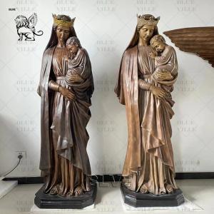 Quality Bronze Religious Virgin Mary Statue Holding Child Life Size Queen Metal Holy Family Statues Catholic Religion Church wholesale