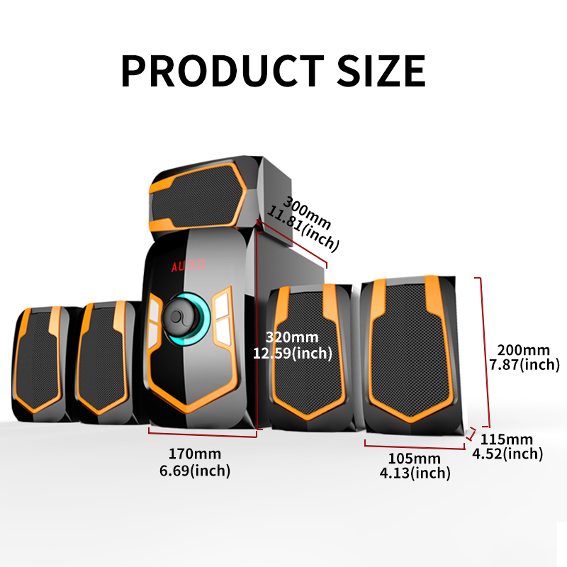 Private Mold Yes Wooden Cabinet Hifi 5.1 Speaker Home Theatre System USB Communication